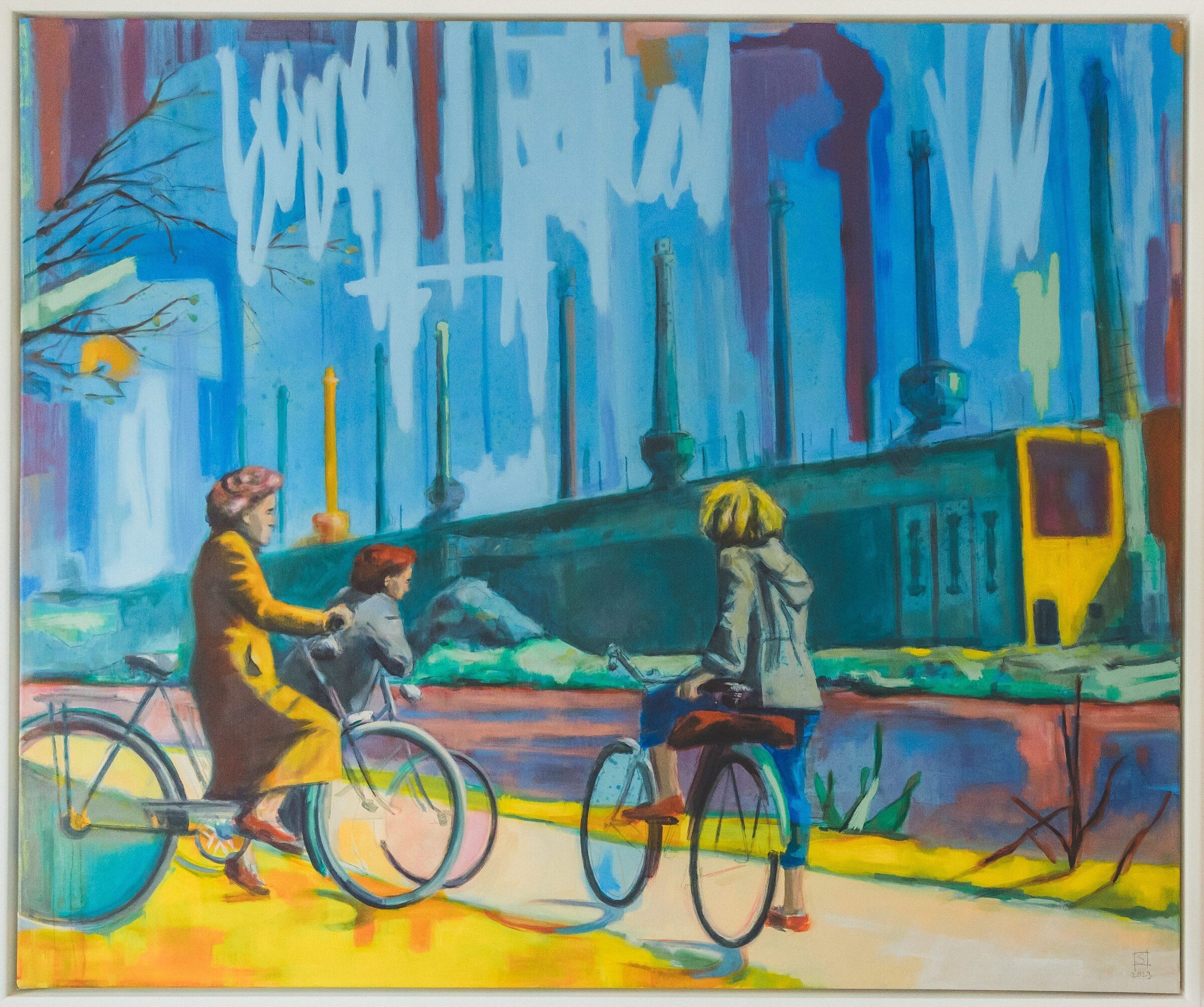 Gemälde mit 2 Fahrradfahrern