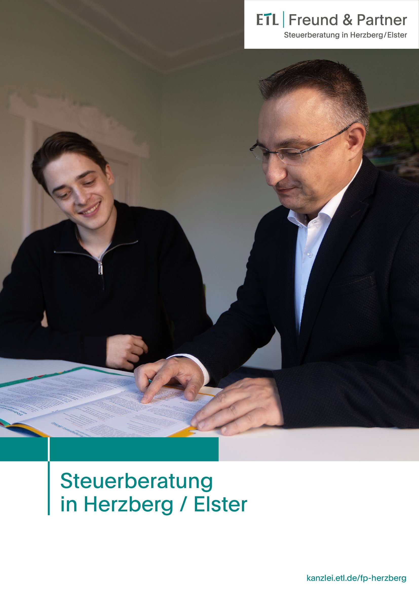 Titelbild der Kanzleibroschüre der ETL Freund & Partner in Herzberg / Elster